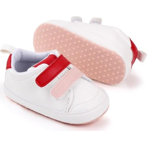 Newborn Baby Boy Girl Crib Shoes Faux Leather Infant Toddler Pre Walker Sneakers New