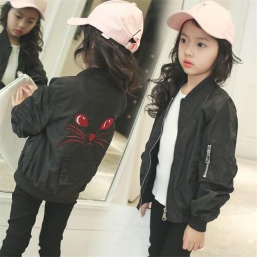 Toddler Girls Bomber Jacket New Spring Autumn Baseball Jacket Children Kids Outerwear Tops Outfits Windbreaker Coat