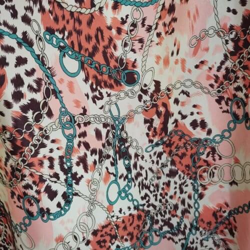 Leopard Chain Soft Satin Material Diy Doll Tissue craft glossy Polyester Charmeuse Fabric Pattern