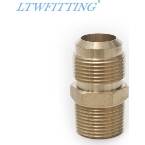 LTWFITTING Brass Flare 3/4" OD x 3/4" Male NPT Connector / Adapter Tube Fitting