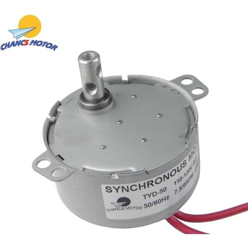 CHANCS TYD-50 Small Synchronous Gear Motor 110V AC 7.5-9RPM CW/CCW for Rod Dryer