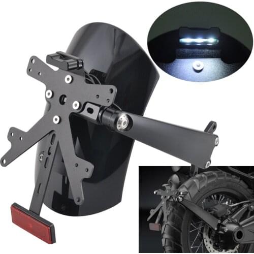 Modified Mudguard Motorcycle Rear Fender Bracket With LED License Plate For BMW R NINE T 2014-2020 Models