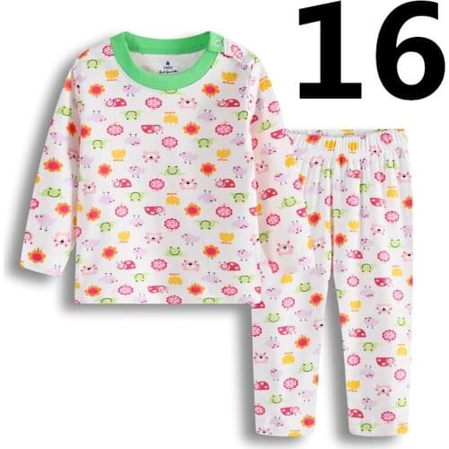 New Baby Girl Sleepwear Suits Ladybug Bird Animal Infant Pajamas Pink Cotton Floral Newborn Sleep Set Children Clothes 0-2Year