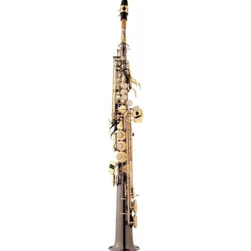 Eagle Sp502bg B Flat Soprano Saxophone Black Nickel straight with Leather case
