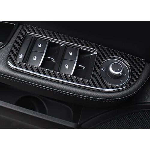 For Alfa Romeo Giulia Carbon Fiber Door Window Panel Cover Car Modified Door Button Panel Decoration Accessories