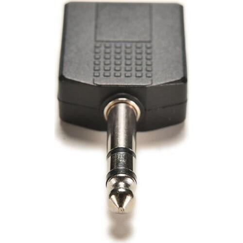 Single Male to Female 6.35mm Dual Mono Headphone Microphone Y Splitter Converter 1/4" Stereo Audio Jack Plug Adapter