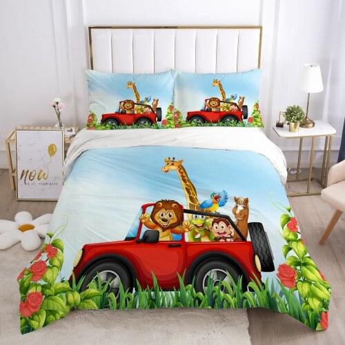 Quilt Covers Pillowcase Bedding Set Duvet Cover Sets Comforter Case Linen Bed Twin Double Size 3D Design Cartoon Home Textile