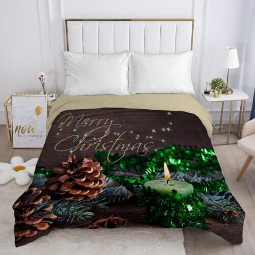 Christmas santa claus Duvet cover Quilt/Blanket/Comfortable Case 140x200 240x220 Queen King Single Bedding for Home green