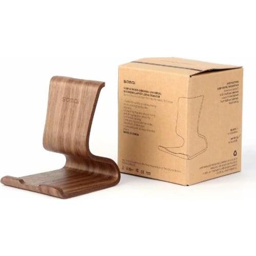 Wooden Bamboo Universal Smartphone Stand Holder Tablet Stands Lightweight Slim Cellphone Stand for iPhone Xs Max XR X for iPad