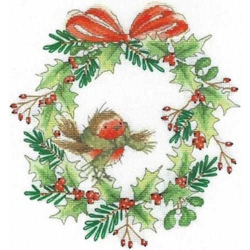 TOP Christmas bird wreath patterns Counted Cross Stitch 11CT 14CT 18CT DIY Chinese Cross Stitch Kits Embroidery Needlework Sets
