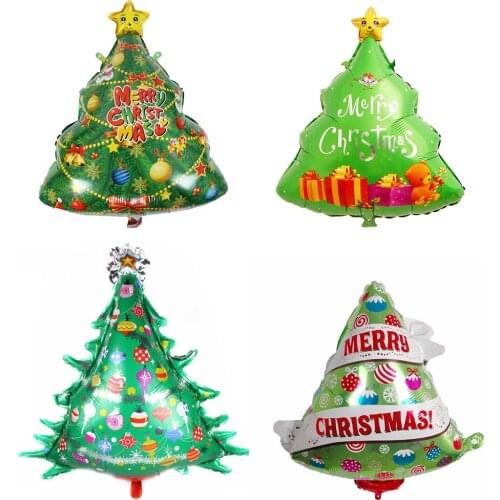 Christmas Tree Balloon Decoration Wholesale Xmas Home Decoration Inflatable Pine Tree Shape Air Balloon Foil Balloons JL0113