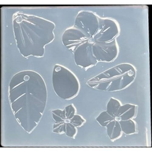 Flower Leaves Earrings Epoxy Resin Mold DIY Crafts Necklace Keychain Casting Tool Jewelry Pendant Silicone Mould