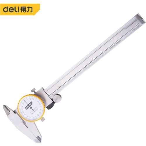 Deli Dial Calipers 0.02mm High Precision Stainless Steel Vernier With Table Caliper 0-150mm Caliper Dial Vernier Caliper Tools