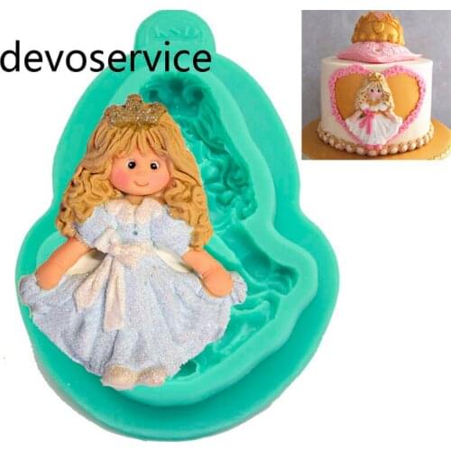 3D Cute Girl Silicone Mold Cake Chocolate Cake Mold Kitchen Tools Baking Decorating Tool Turn Sugar Mold Cookies Moulds Fondant