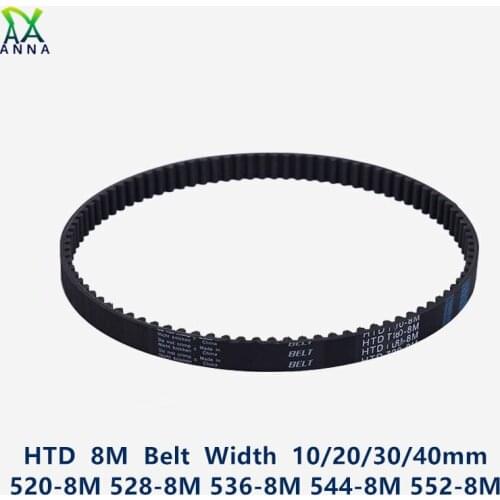 HTD 8M synchronous belt C=520/528/536/544/552 width 20/30/40mm Teeth 65 66 67 68 69 HTD8M Timing Belt 520-8M 536-8M 552-8M