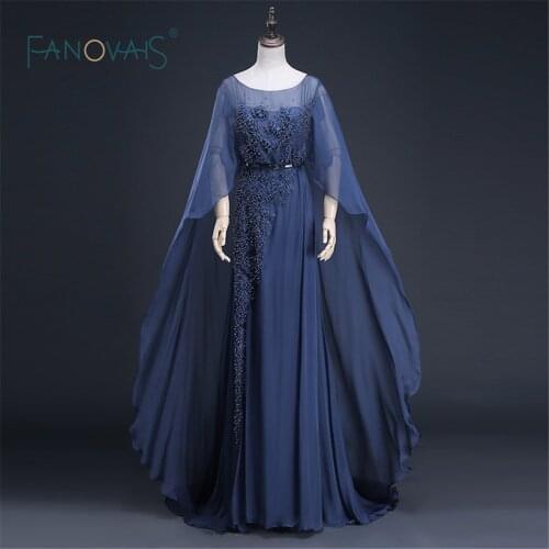Modern Long Evening Dress New Arrival Formal Dresses Beaded Long Sleeve Evening Dress Party Dress Elegant Vestido(ASA-006)