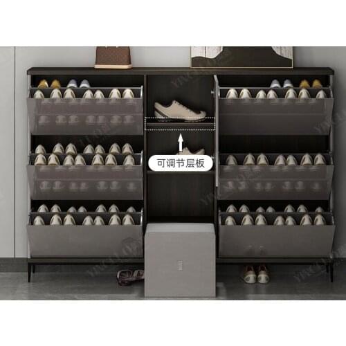 Ultra thin shoe cabinet new 2020 explosion type foyer household door flip bucket shoe cabinet 17cm high capacity