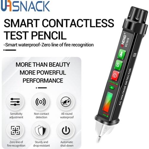 Current Electric Sensor Test Pencil Intelligent Non-contact Pen AC Voltage Tester Pen with LED Light Indicator Voltage Meters