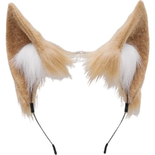U90E Unisex Lovely Animal Ears Headbands Faux Fur Hairhoop Headwear Hair Costume Accessories for Cosplay Party Club