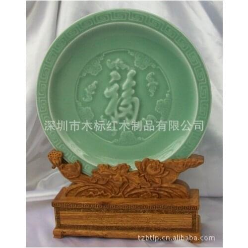High-grade mahogany wood carvings base in Shenzhen base circular base crafts ornaments pedestal base
