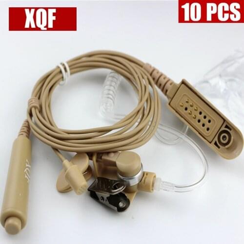 XQF 10PCS Skin Air Acoustic Tube Earpiece PTT Mic Headset for Motorola XiR P8668 P8268 APX 7000 XPR 6500 XPR 6550 Walkie Talkie