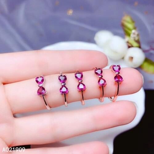 KJJEAXCMY boutique jewelry 925 sterling silver inlaid natural Garnet gemstone ladies ring support detection exquisite