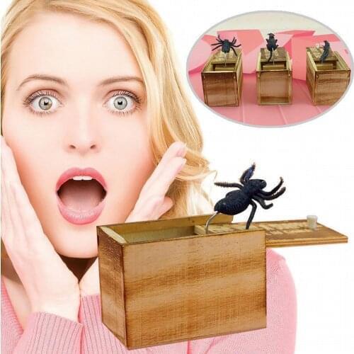 April Fools Day gift Wooden Prank Trick Practical Joke Home Office Scare Toy Box Gag Mouse Kids Funny Gift