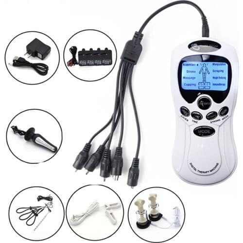 Electro Shock Anal Vaginal Plug Electric Stimulator Penis Ring Urethral Plug SM Nipple Sucker Clamps Massage Pad Medical Sex Toy