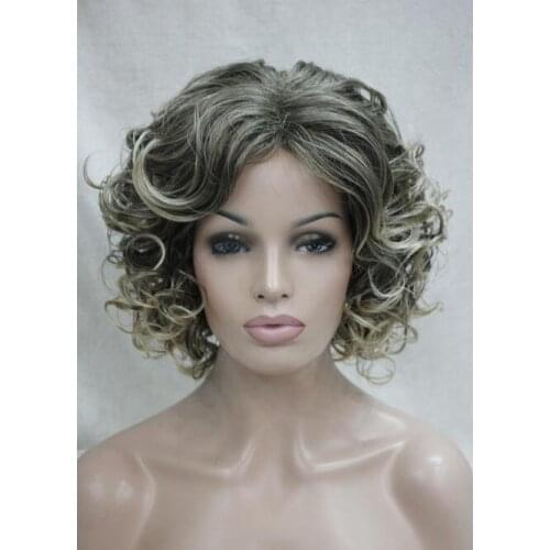 Zhaoxia++01584@Q8++Fashion Red Short Curly Female Womens Synthetic Wig E-TDF040