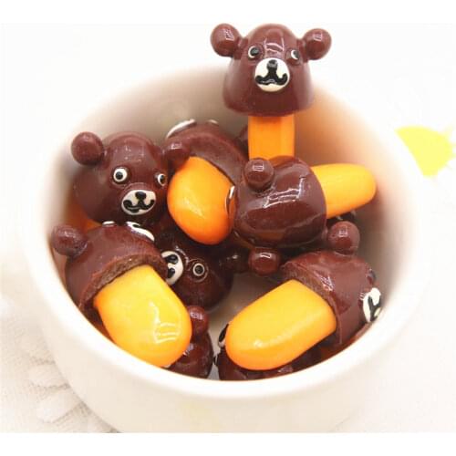 Chocolate bear cookies 10PCS 18x25mm Resin Flatback Cabochon Miniature Food Art Supply Decoration Charm Craft