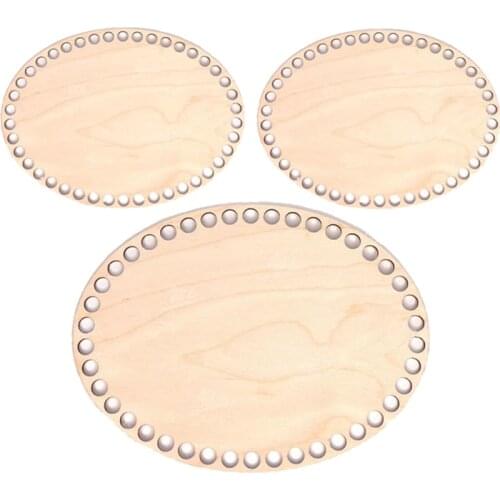 10Pcs Natural Oval Wood Ornament DIY Woven Bag Bottom Accessories Handmade Crochet Basket Wood Base Knitting Supplies DIY Craft