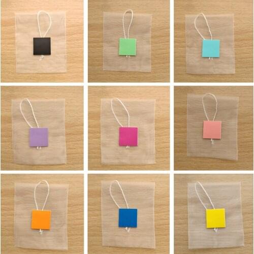 1000pcs/lot 5.8*7cm Various Colors Pyramid Tea Bag Filters Nylon Transparent Empty TeaBag Single String With Label