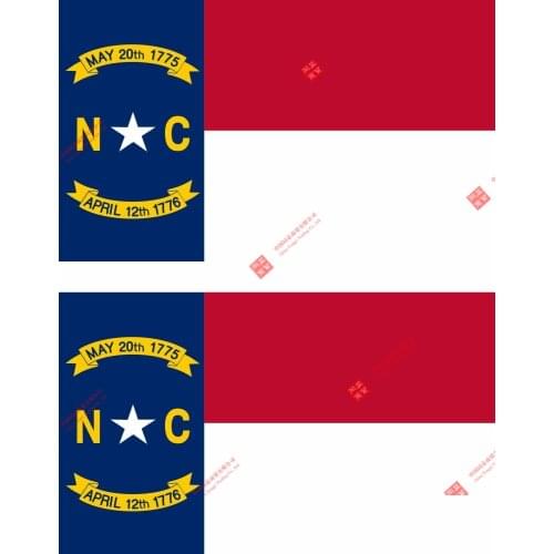 Set of 2x Sticker Vinyl Car Bumper Decal Flag North Carolina Usa American