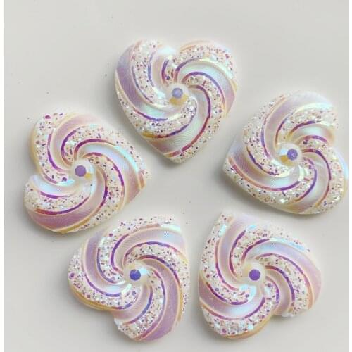 29mm 20pcs Heart Rhinestone Applique Flatback Crystal Stones Resin Gems Non Hotfix Strass for DIY Decoration Y990