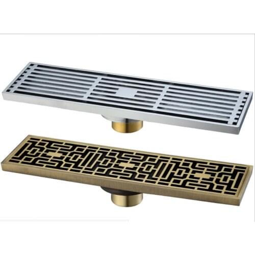 30* 8cm deodorant large displacement kitchen bathroom long thick copper rectangle floor drain