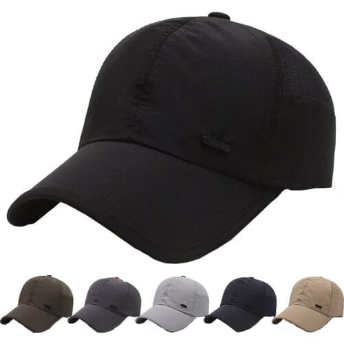 Adult Solid Color Summer Polyester Quick Dry Adjustable Mesh Baseball Cap Women Outdoor Sun Hat Men Breathable Sports Hat