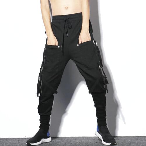 Darkly Style Multi-pockets Pop Casual Pants High Street Men Clothing Elastic Male Trousers Men Joggers Streetwear Pencil Pants