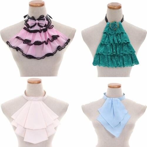 Cosplaydiy Victorian Lace Or Satin Jabot Cravat Tie Lolita Steampunk Cravat Tie Adult Edwardian Party Dress Jabot Tie L0516