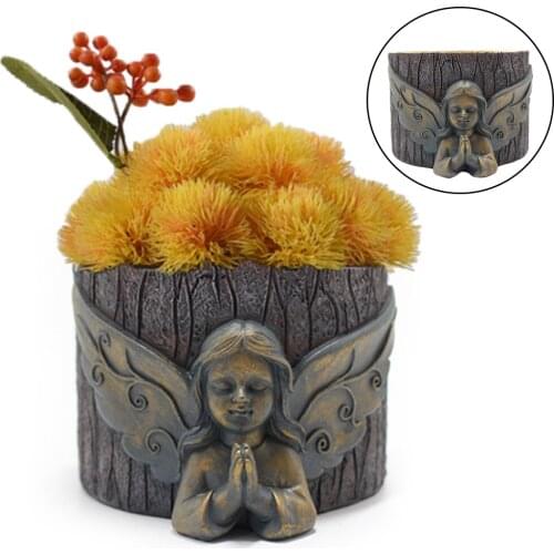 Angel Flower Pot Resin Succulent Garden Home Desktop Planter Cactus Bonsai Table Centerpieces Vase Farmhouse Housewarming Gifts