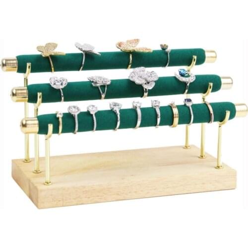 HOT Wooden Jewelry Display Stand Ring Holder T-Bar Display Bracelets Anklets Jewelry Display Stand Packaging Jewelry Tool