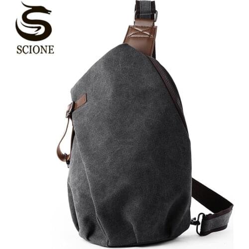 New Men High Quality Canvas Chest Bags Male Casual Anti-theft Crossbody Bags Fashion Large Male Travel Sling Bag Back Pack XA45M