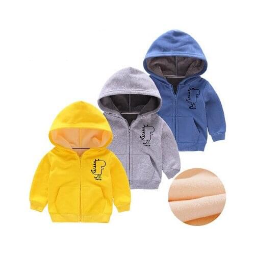 Kids Boys Autumn Winter Hoodie Coats with Zipper Childrens Long Sleeve Casual Solid Jackets Outerwear Baby Sweaters Clothing