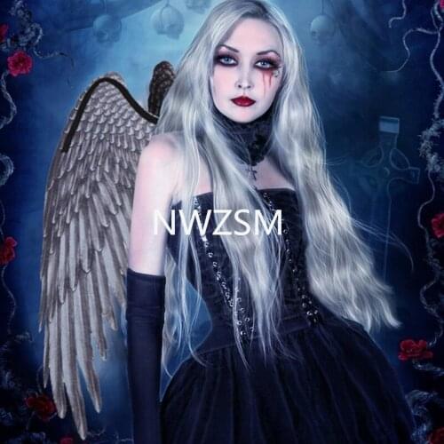 Angel wings adult white Halloween cosplay props decorate childrens PROM party supplies black