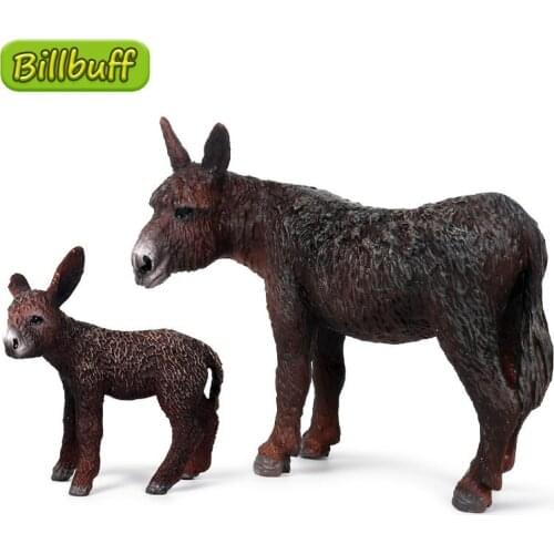 Simulation Poultry Animal PVC Solid Donkey Model Action Figures Collection Miniature Cognition Educational Toy for Children Gift