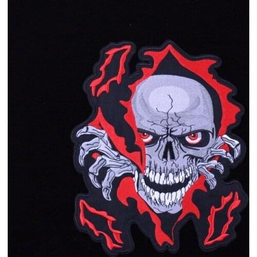 PGY Punisher Series Death Badge Punk Fine Style Embroidered Biker Patches Jeans Jacket Clothing Angle Military Patch Stickers