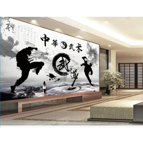 Custom mural 3d photo wallpaper Chinese martial arts ink and wash martial arts spirit home decor wallpaper for wall 3 d in rolls