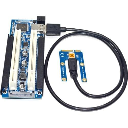 Newest MINI PCI-e to Dual PCI Adapter mini PCIE Riser to PCI Slot for Capture Card Gold Tax Card Sound Cards Parallel Port Cards