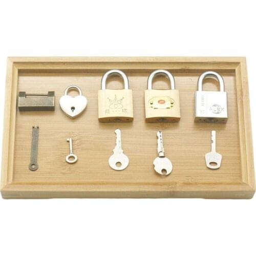 New Lock Set Toy Lock And Key Set Color Wooden Montessori Lock Set Practical Life Material Educational Games Toys Children Gift
