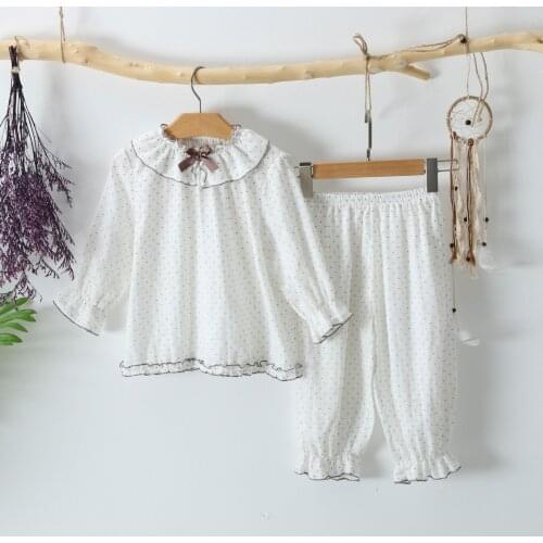 Girls' pajamas two-piece set thin childrens printing set home clothes baby baby girl clothes baby girl clothes