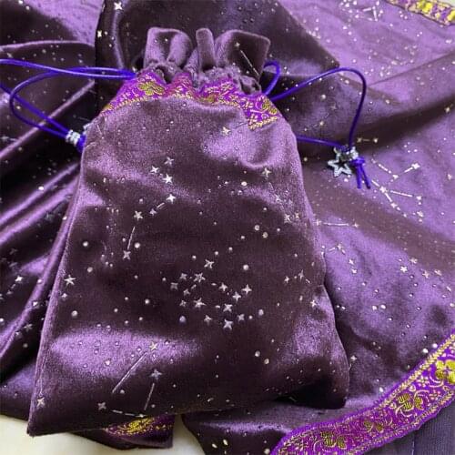 Pendulum Divination Tablecloth Card Pad Runes Altar Table Cloth Constellation Ma-gic Board Game Flannel Tar-ot Velvet